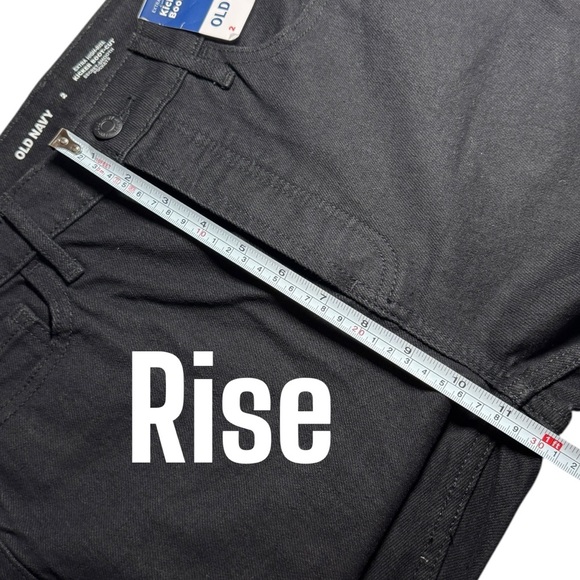 NWT Old Navy Extra High Rise Kicker Boot Cut buttonfly black jeans women’s sz 2 - Picture 13 of 14